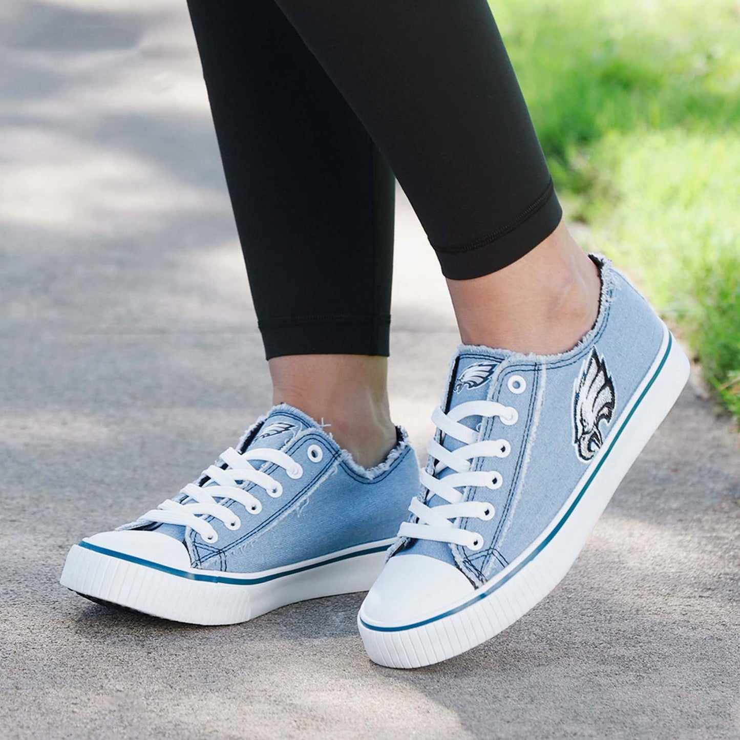 Philadelphia Eagles Womens Denim Low Top Canvas Shoes NDD