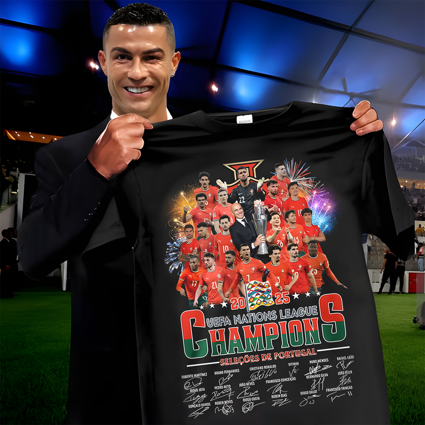 Portugal Champions UEFA Nations League 2D Shirt DatND DVT