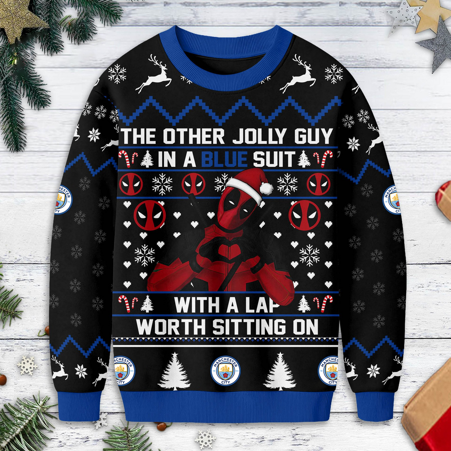 Premium EPL X MC Deadpool Christmas Ugly Sweater NDT TDT125