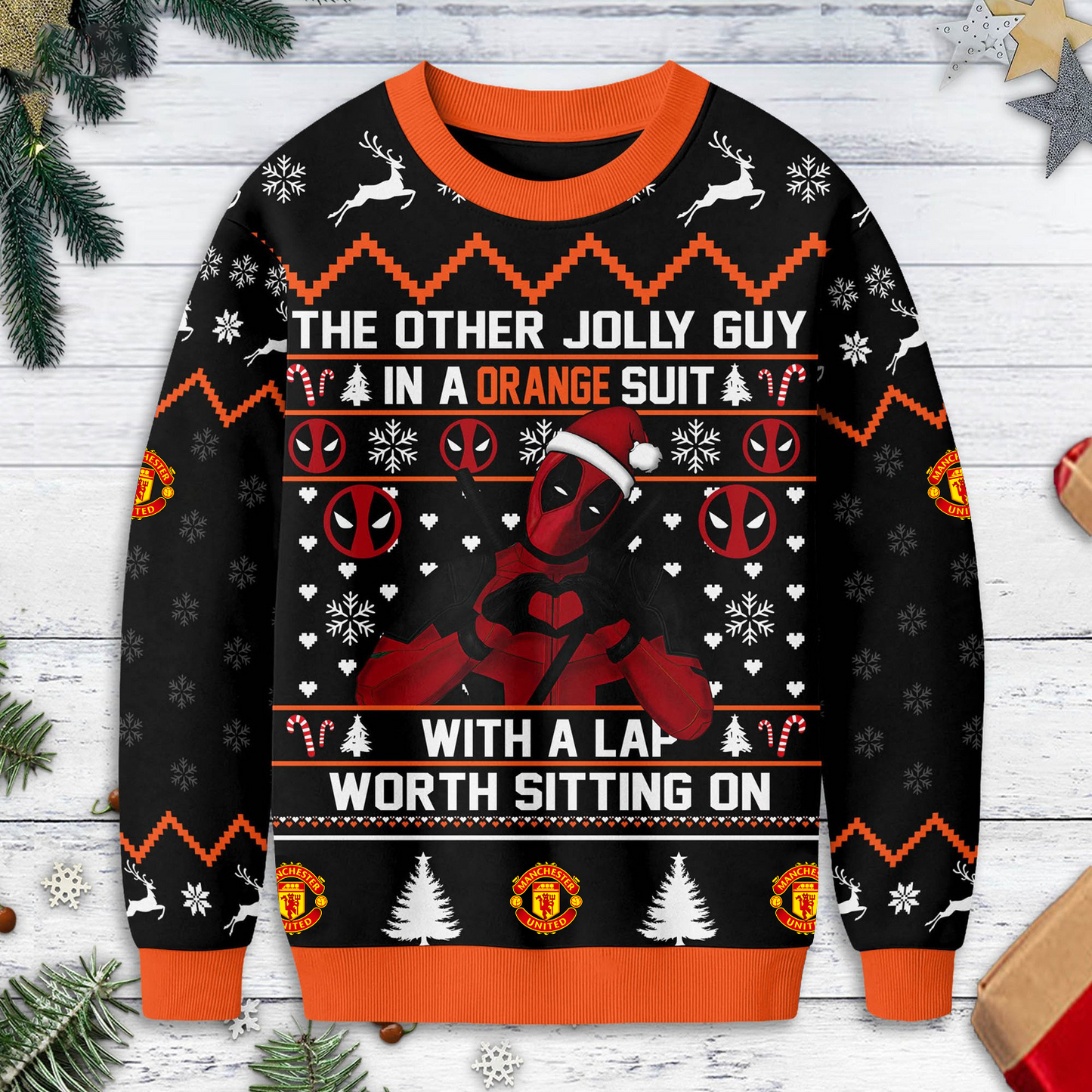 Premium EPL X MU Deadpool Christmas Ugly Sweater NDT TDT125