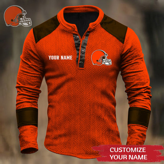 Premium NFL CLE Button Down Jacket V1 NMD NHM