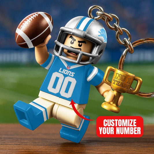 Premium NFL DET Lego No. 1 Key Chain V1 NMD NHM