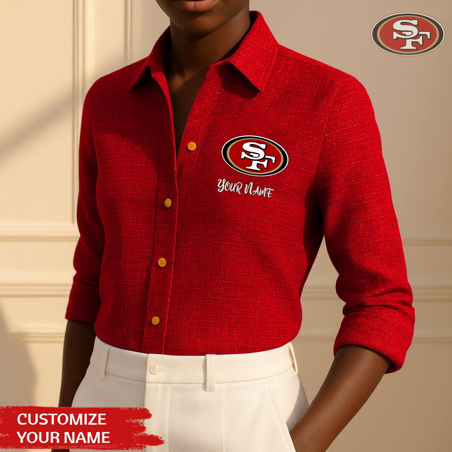 Premium NFL SF Long Sleeve Button Up Shirt V1 NMD TTV