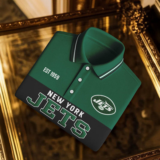 Premium NFL X NYJ Classic Long sleeve Polo Shirt NDT NHM