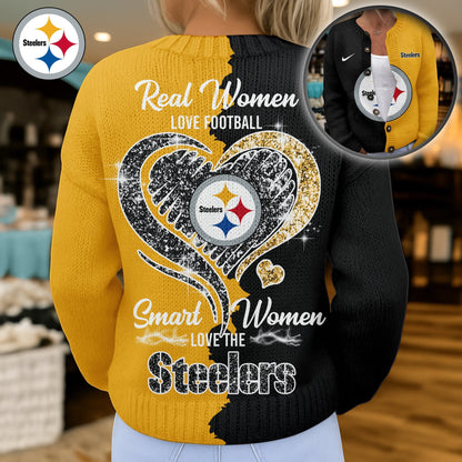 Premium NFL X PIT Smart Woman Love Football Cozy Split Knit Cardigan V2 NDT NHM