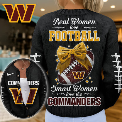 Premium NFL X WAS Smart Woman Love Football Cozy Split Knit Cardigan NDT NHM