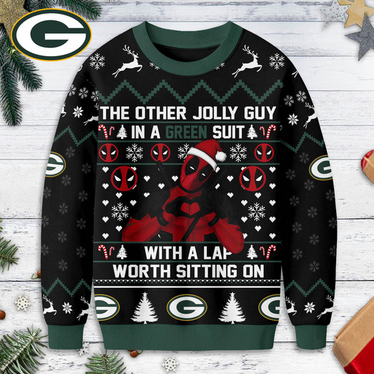 Premium NFL x GB Deadpool Christmas Ugly Sweater NDT NHM 131125
