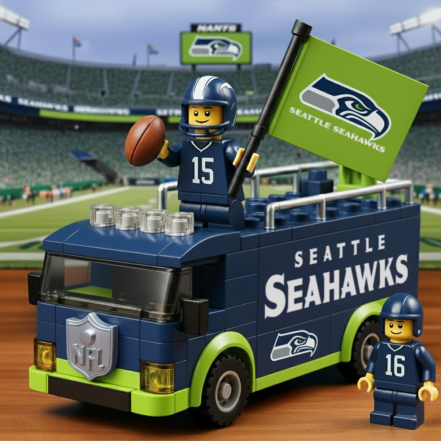SEA x NFL Building Blocks Bus Toy Set DatND DVT