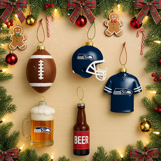 SEA x NFL Football Combo Set 5 Acrylic Ornament For Home Decor DatND DVT