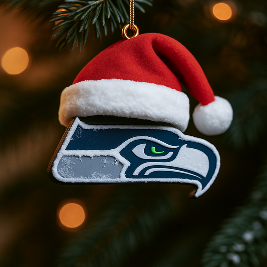 SEA x NFL Santa Hat Christmas Ornament 0811 DatND DVT