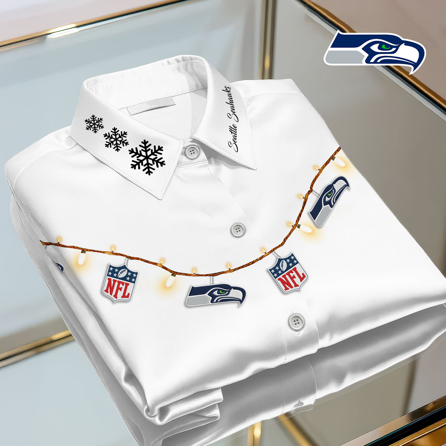 SEA X Premium NFL Christmas Long Sleeve Casual Shirt 101125 V1 NAK NHT