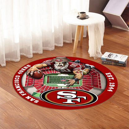 SF x NFL Luxury 3D Round Rug DatND DVT