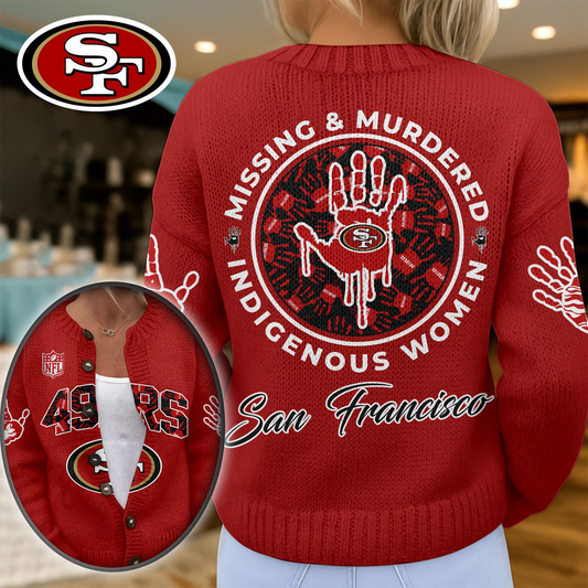 SF49 Premium NFL Cozy Knit Cardigan DDT NTL
