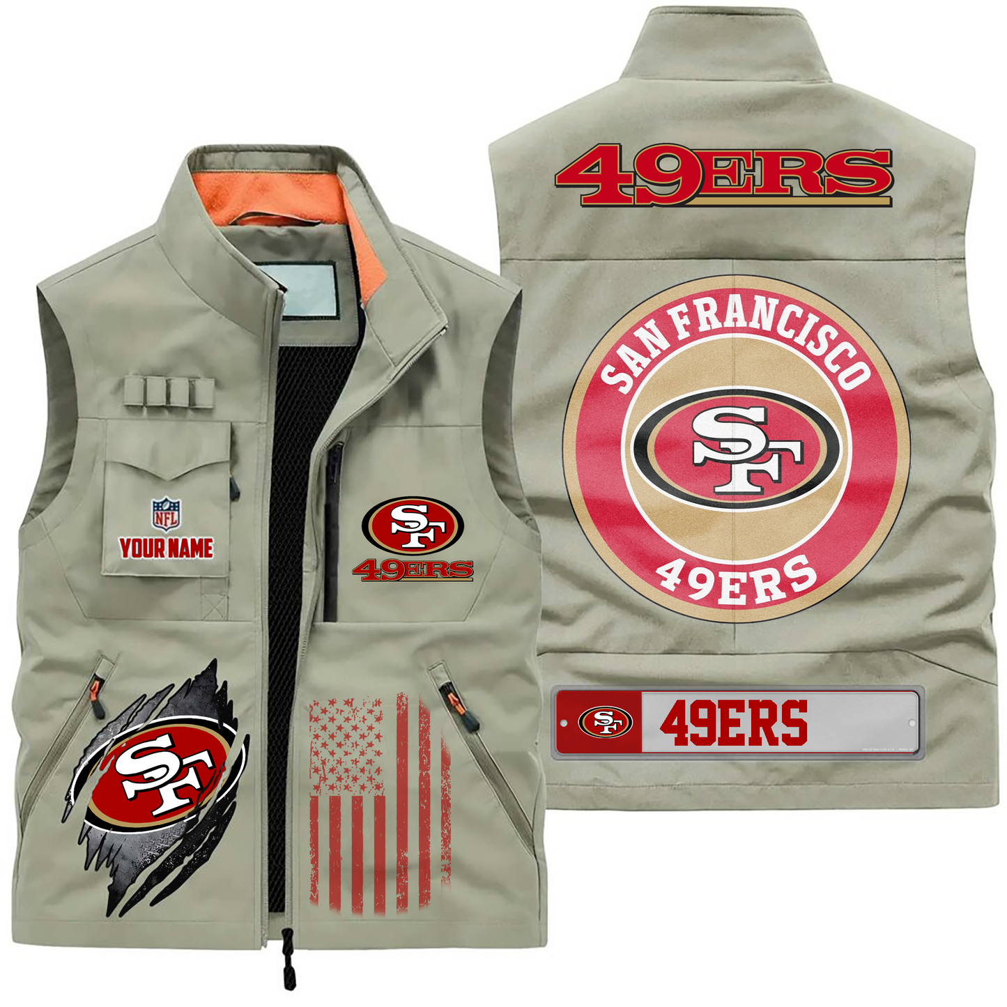 SF49 Premium NFL Fishing Vest DDT CTND