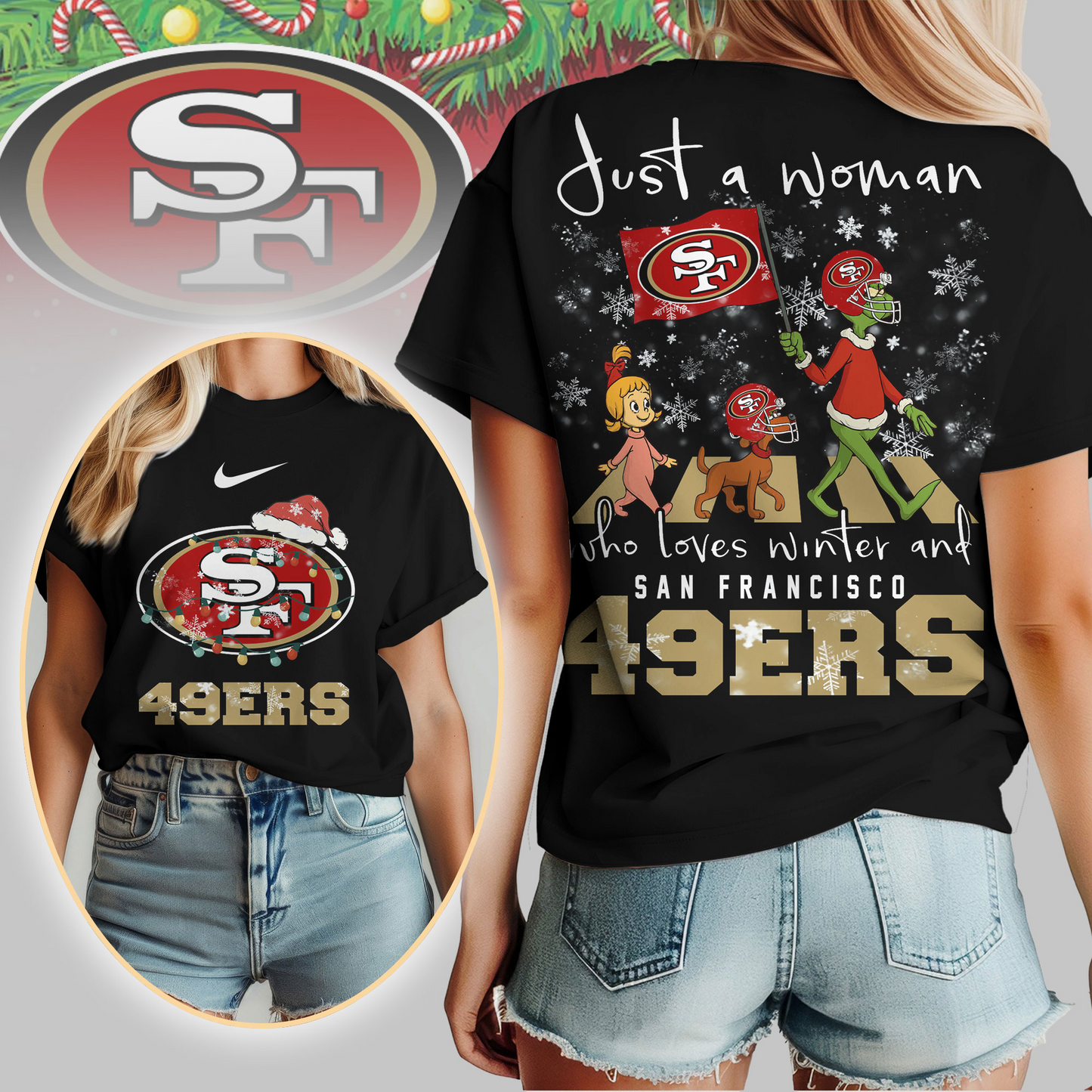 SF49 Premium NFL Just A Woman Who Loves Winter 3D Shirt DDT CTND