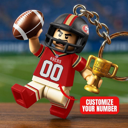SF49 Premium NFL Lego No. 1 Team Personalized Key Chain DDT NTL