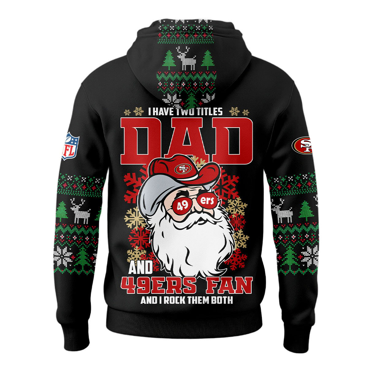 SF49 Premium NFL Personalized Papa Claus Hoodie DDT CTND