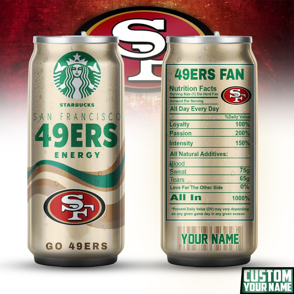 SF49 Premium NFL Starbucks Energy Can Tumbler DDT  NTL