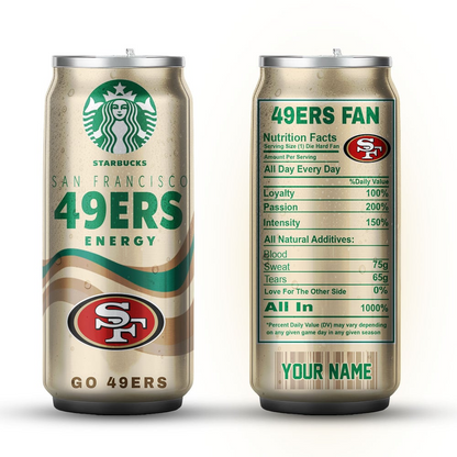 SF49 Premium NFL Starbucks Energy Can Tumbler DDT  NTL