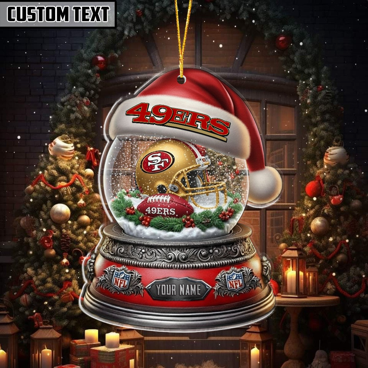 NFL Glass Snow Ball Helmet Football Ornament DDT CTND