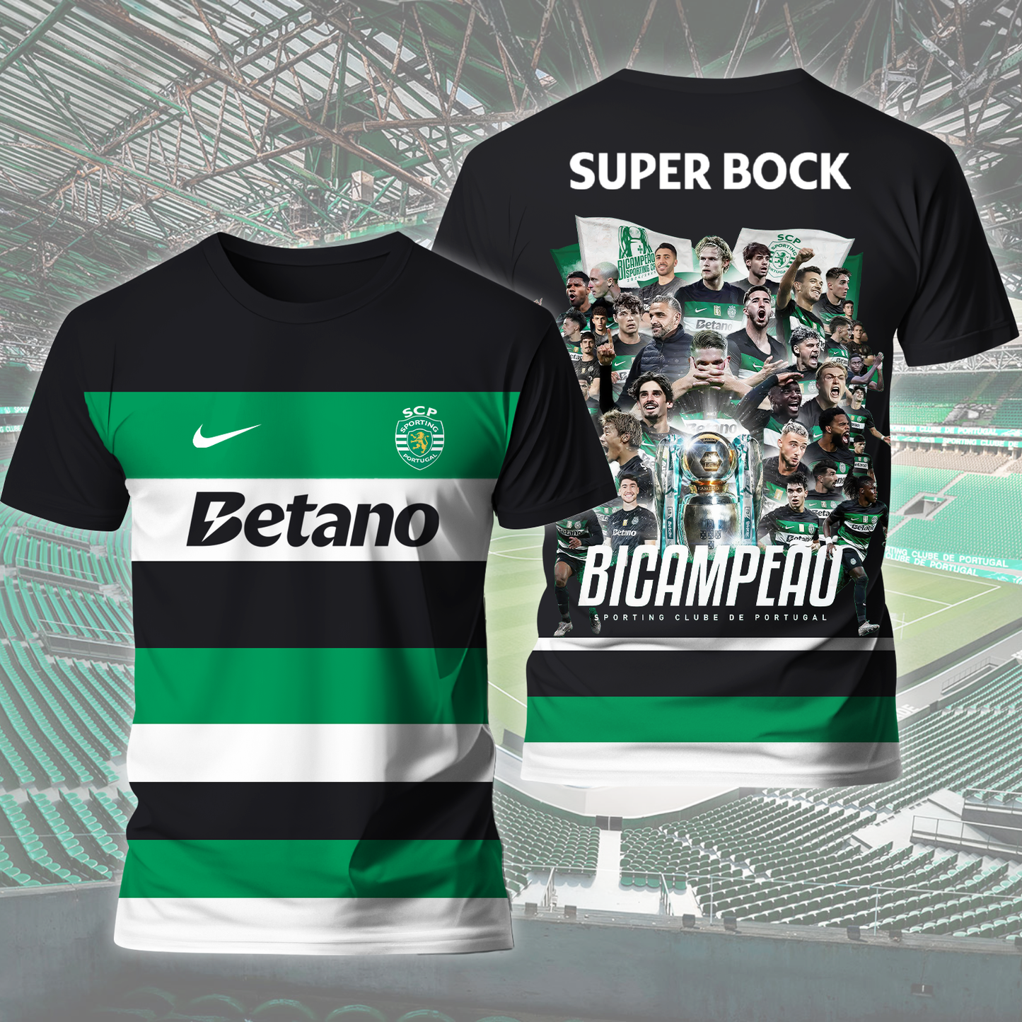 Sporting CP Campeao Liga Portugal V9 Shirt DDTCTND