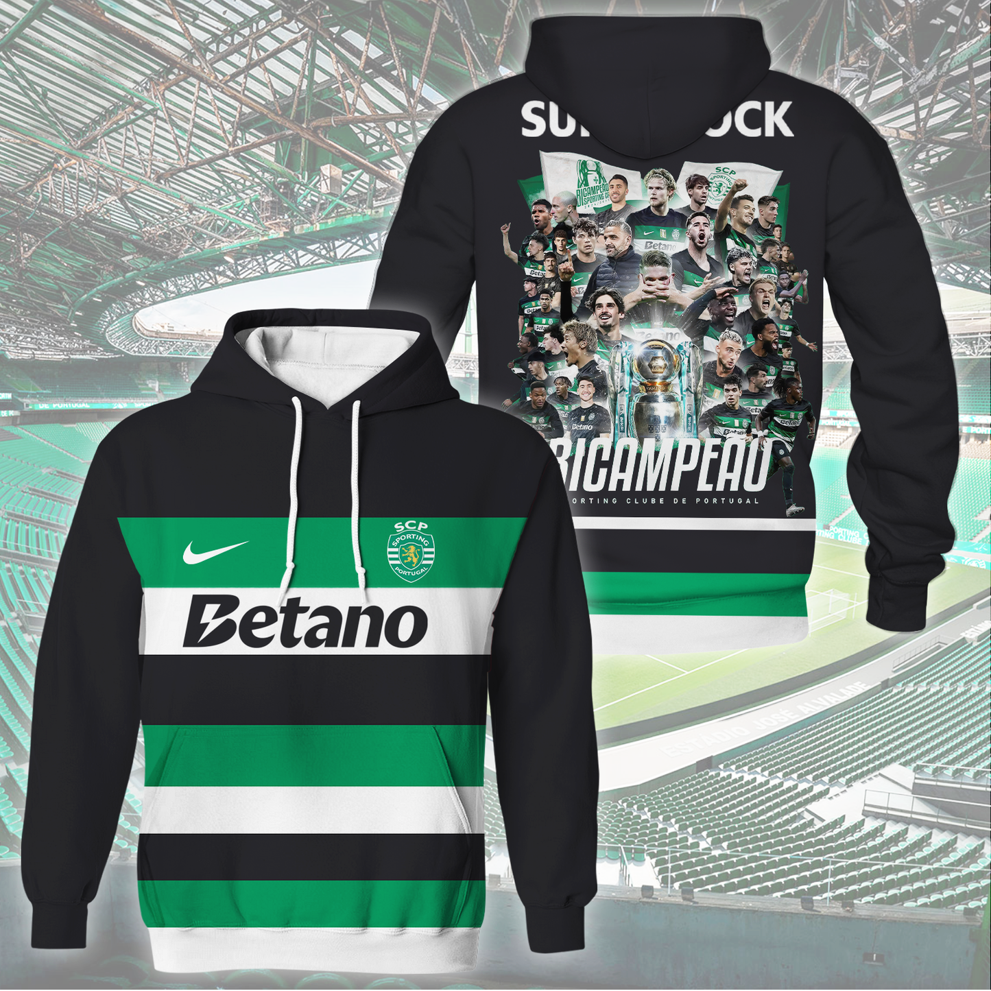 Sporting CP Campeao Liga Portugal V9 Shirt DDTCTND