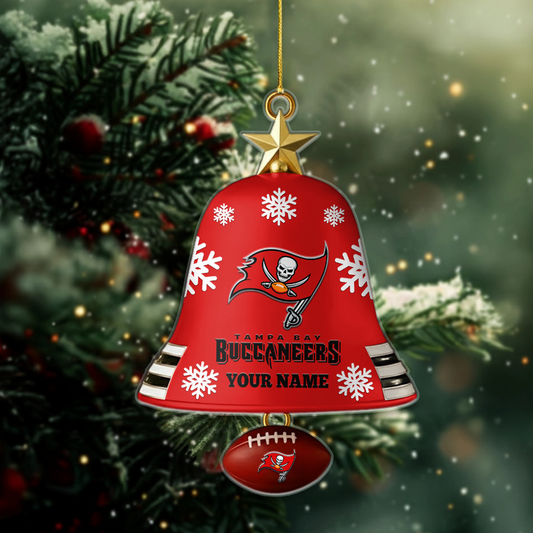 TB x NFL Christmas Bell Ornament Custom Any Name DatND DVT