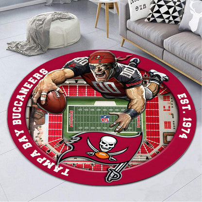 TB x NFL Luxury 3D Round Rug DatND DVT