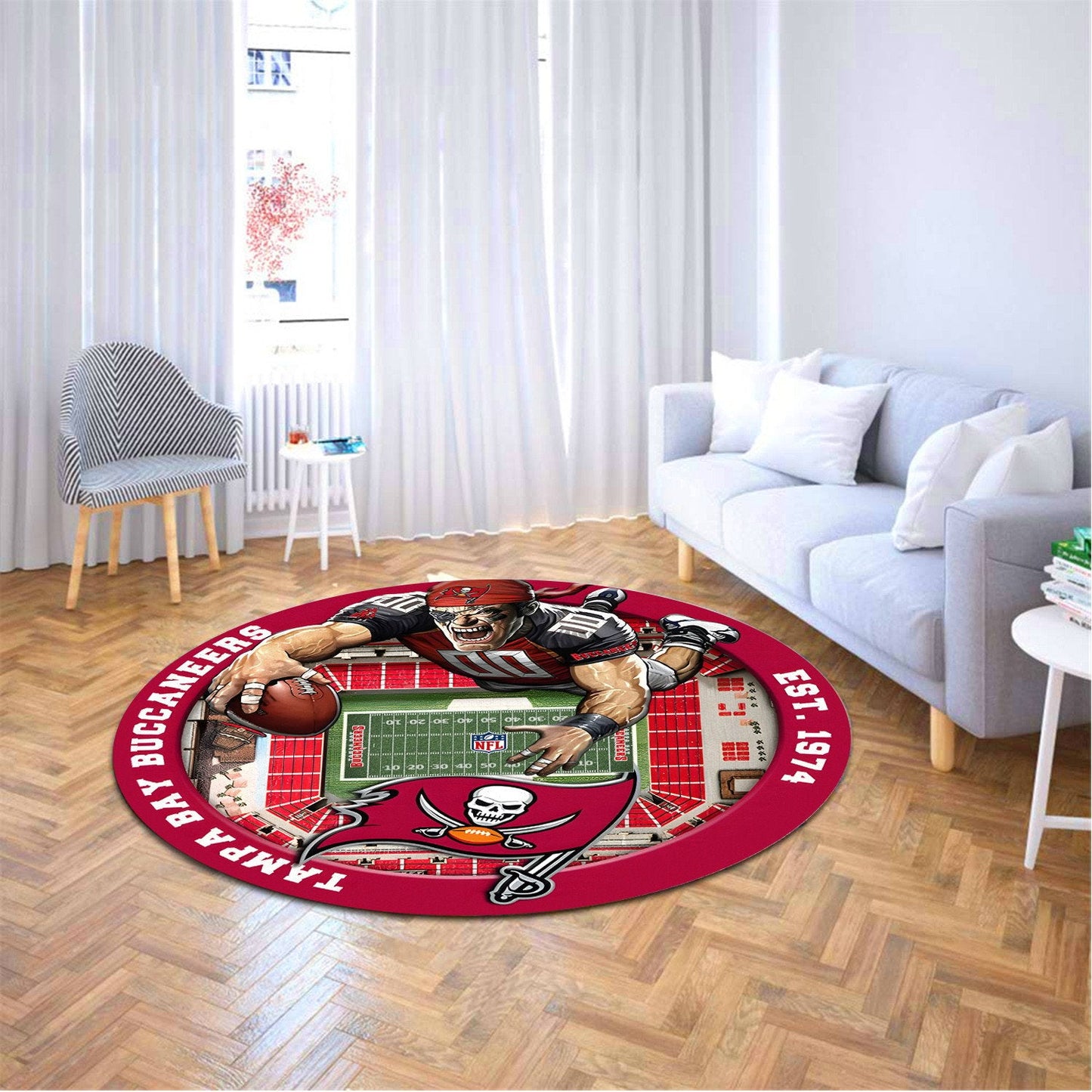TB x NFL Luxury 3D Round Rug DatND DVT