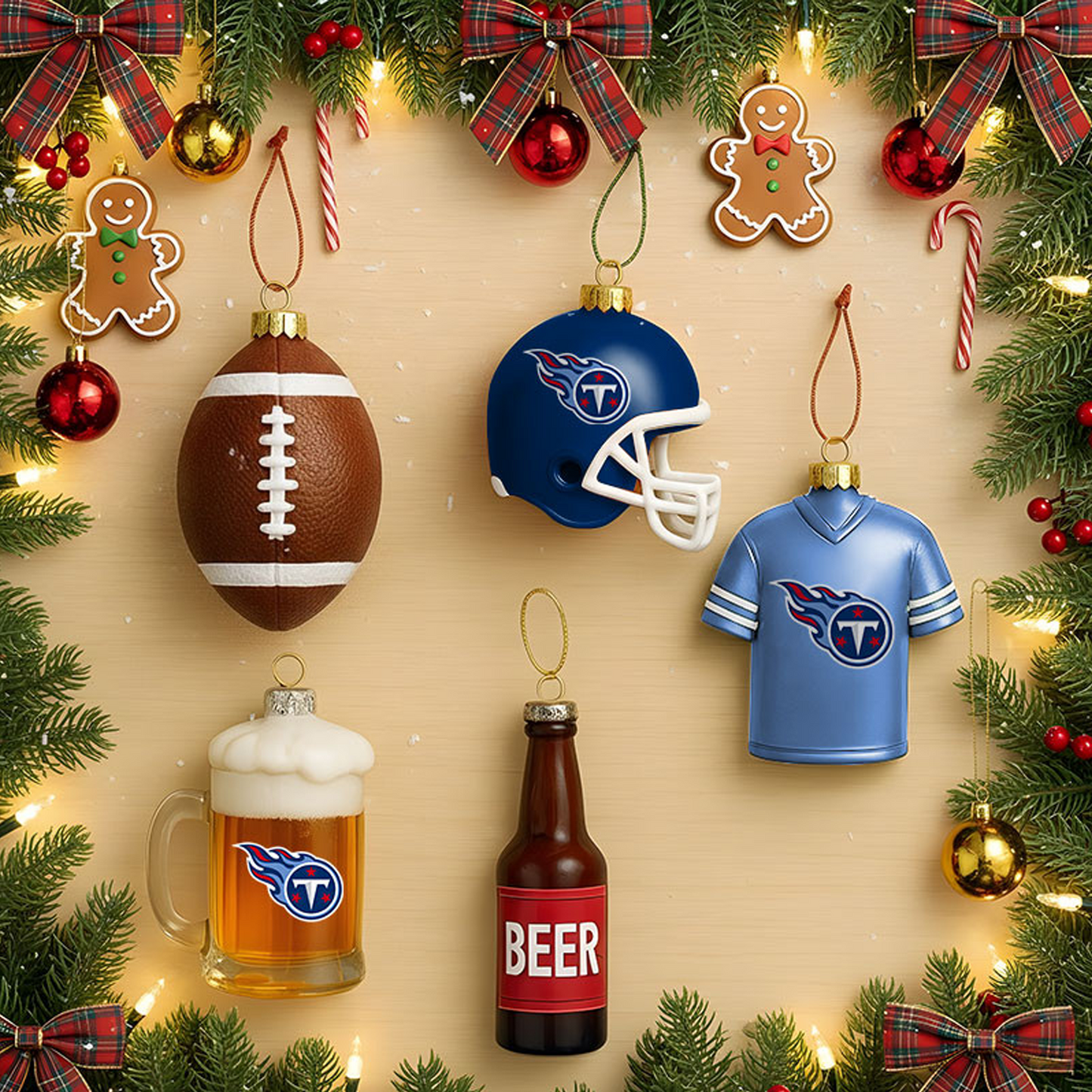 TEN x NFL Football Combo Set 5 Acrylic Ornament For Home Decor DatND DVT