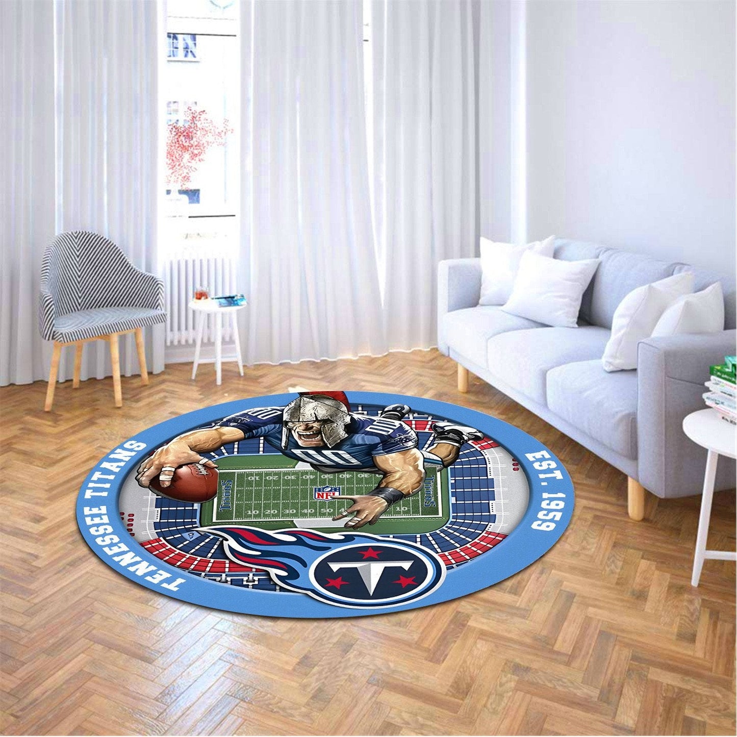 TEN x NFL Luxury 3D Round Rug DatND DVT
