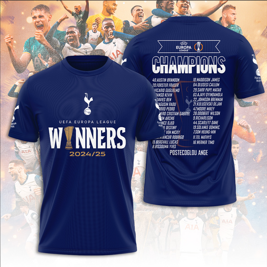 Tottenham Hotspur Europa League 2025 Champions 3D Shirt V10 NDD