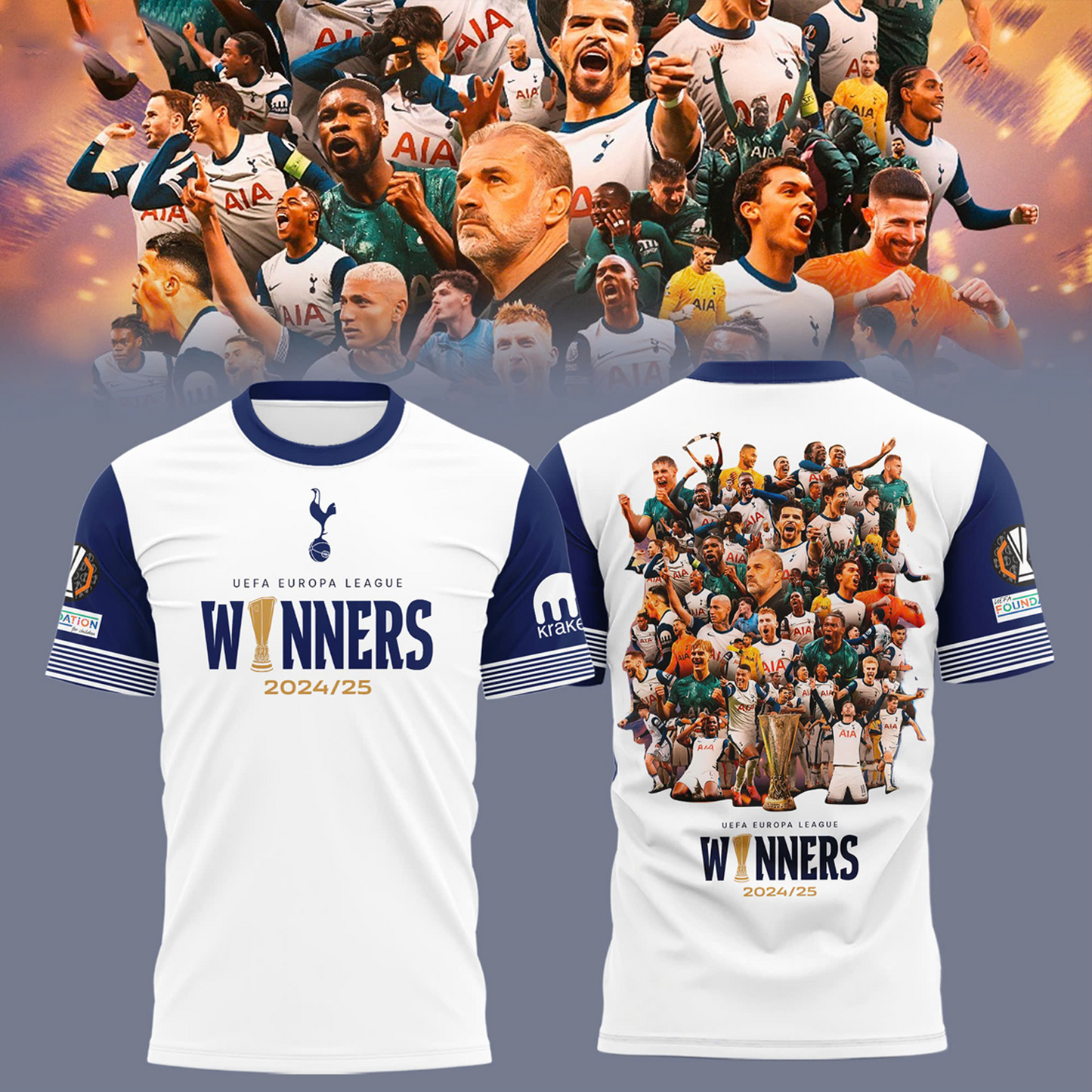Tottenham Hotspur Europa League 2025 Champions 3D Shirt V1 NDD