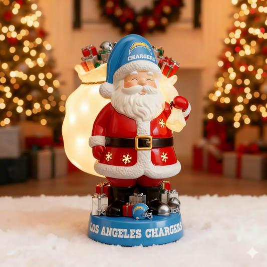 UNIQUE NFL X CHARG Santa Claus LED NITE Holiday Statuary NDT NHM