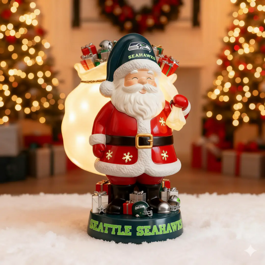 UNIQUE NFL X SEA Santa Claus LED NITE Holiday Statuary NDT NHM