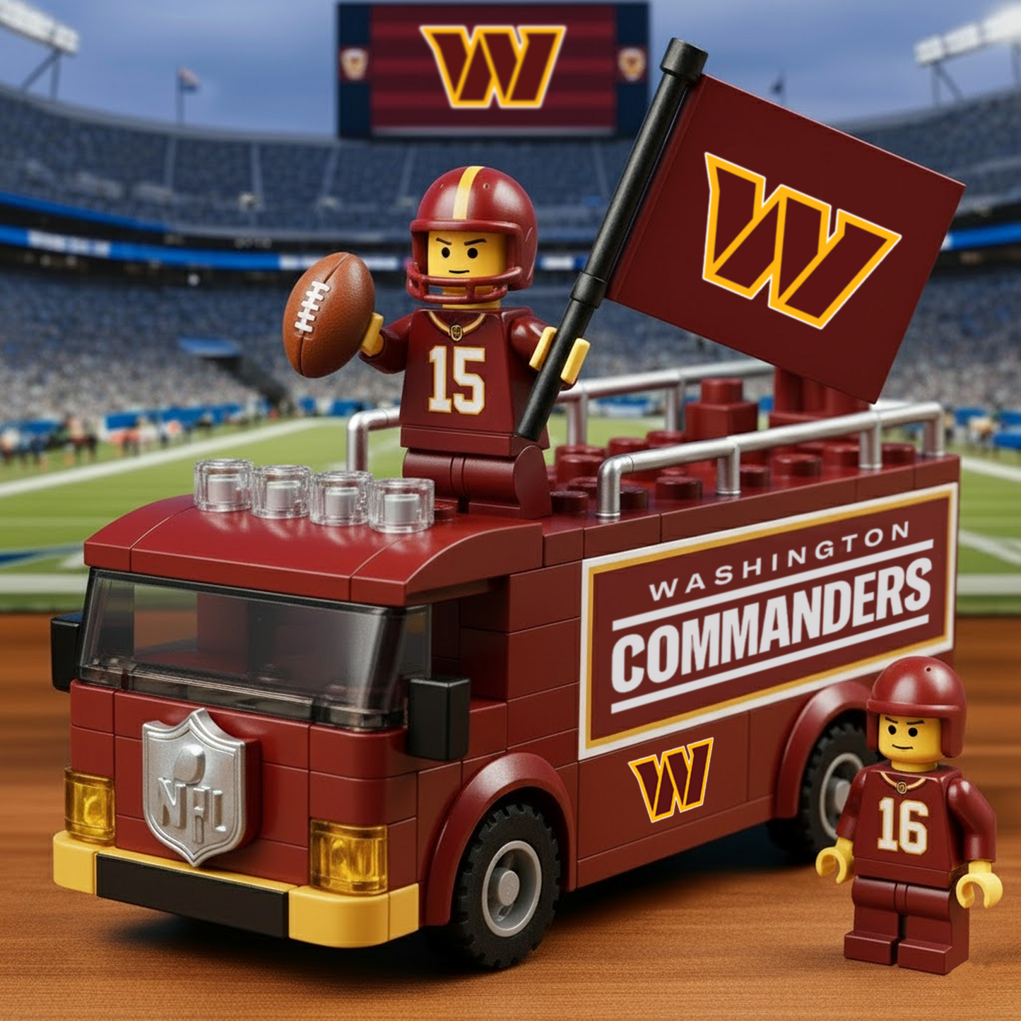 WAS x NFL Building Blocks Bus Toy Set DatND DVT