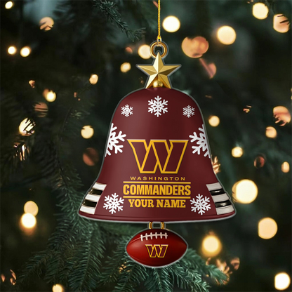 WAS x NFL Christmas Bell Ornament Custom Any Name DatND DVT