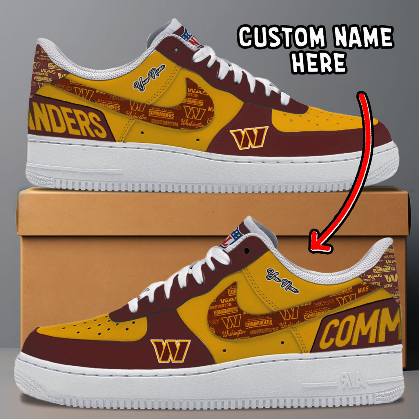 WAS x NFL Trending Air Force 1 Personalized DATND TANTD