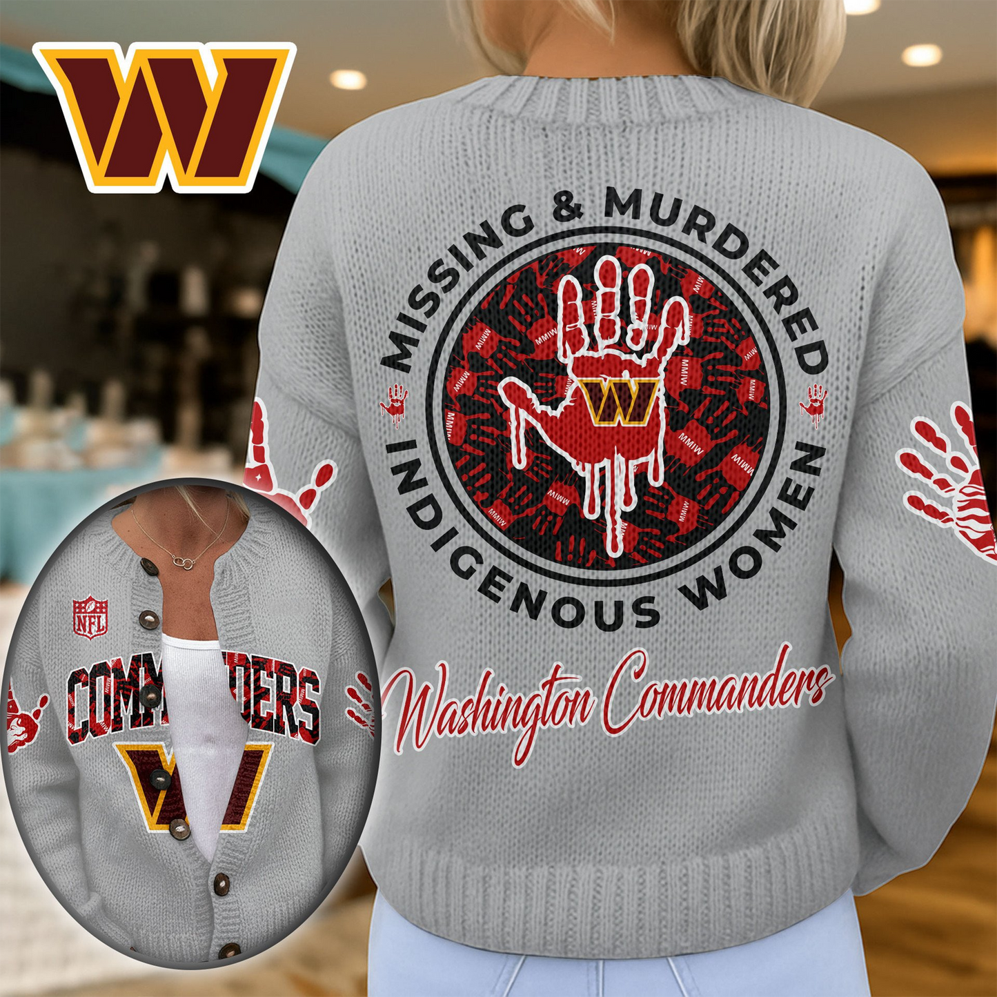 WC Premium NFL Cozy Knit Cardigan DDT NTL