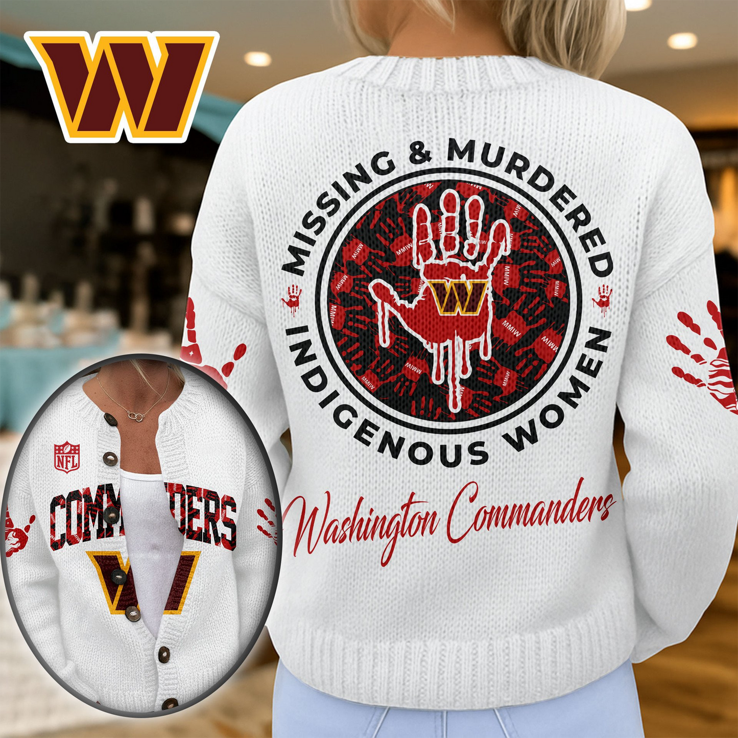 WC Premium NFL Cozy Knit Cardigan DDT NTL