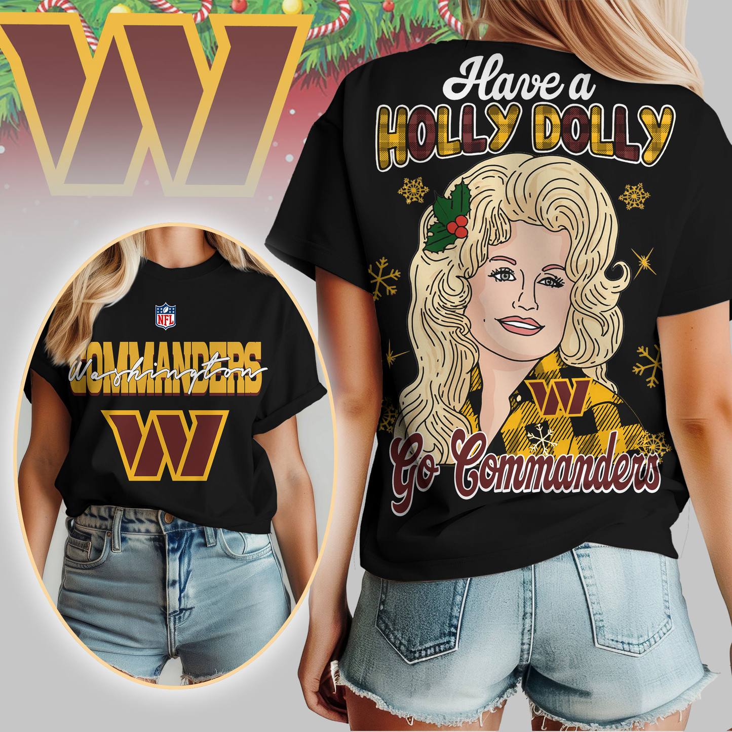 WC Premium NFL Have A Holly Dolly Women Shirt DDT CTND