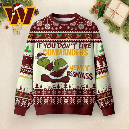 WC Premium NFL Merry Kissmyass Ugly Sweater DDT CTND