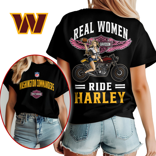 WC Premium NFL Real Women Ride Harley 3D Shirt DDT CTND