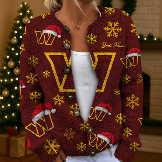 WC x NFL Women Cardigan Sweater Christmas DDT CTND