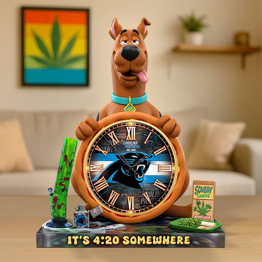 A Playful Pup Desk Clock Plaque - CHRISTMAS SCOOBIDO- CAR Gift For Weed Lovers NDT TDT
