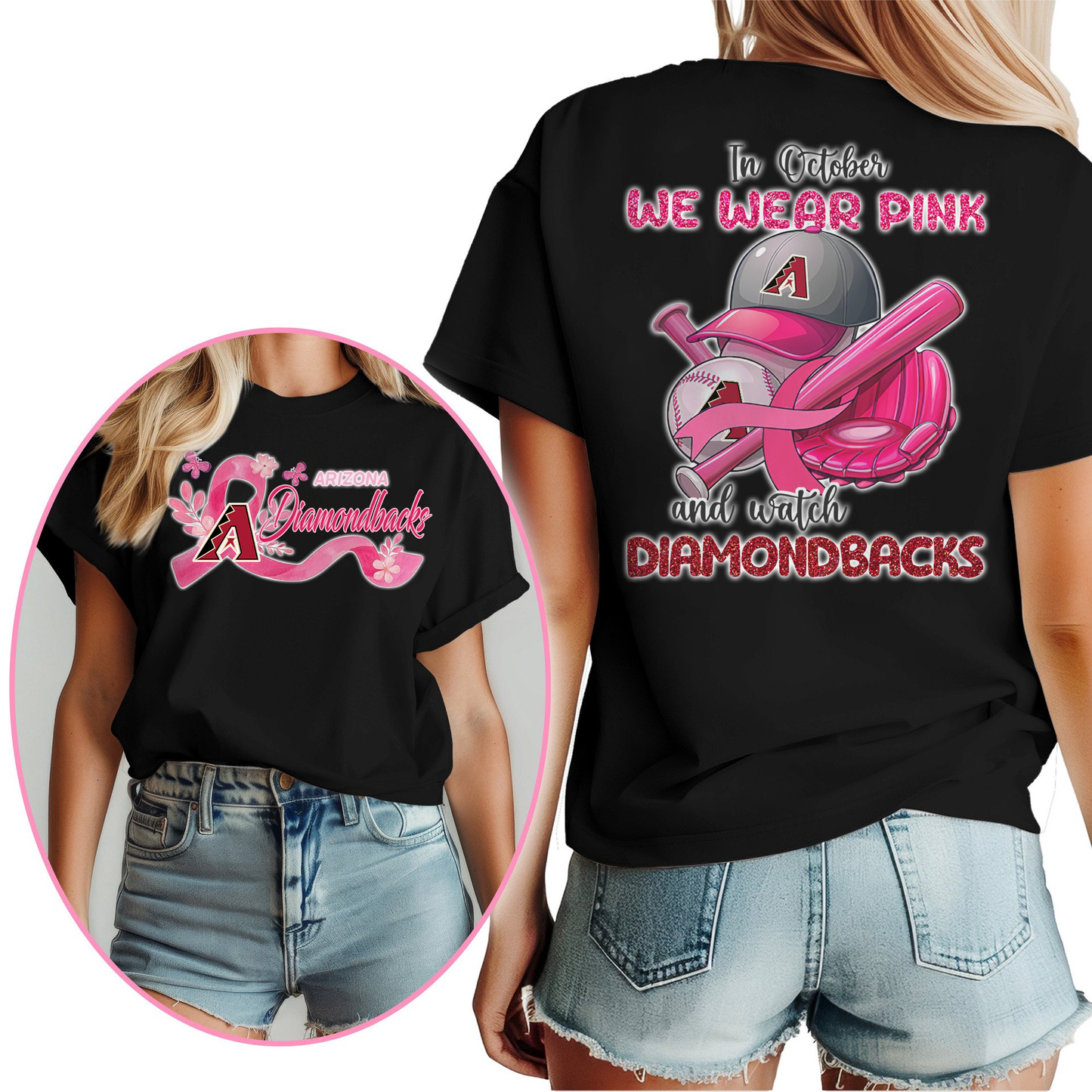 In October We Wear Pink And Watch MLB AD Shirt DDT NTL