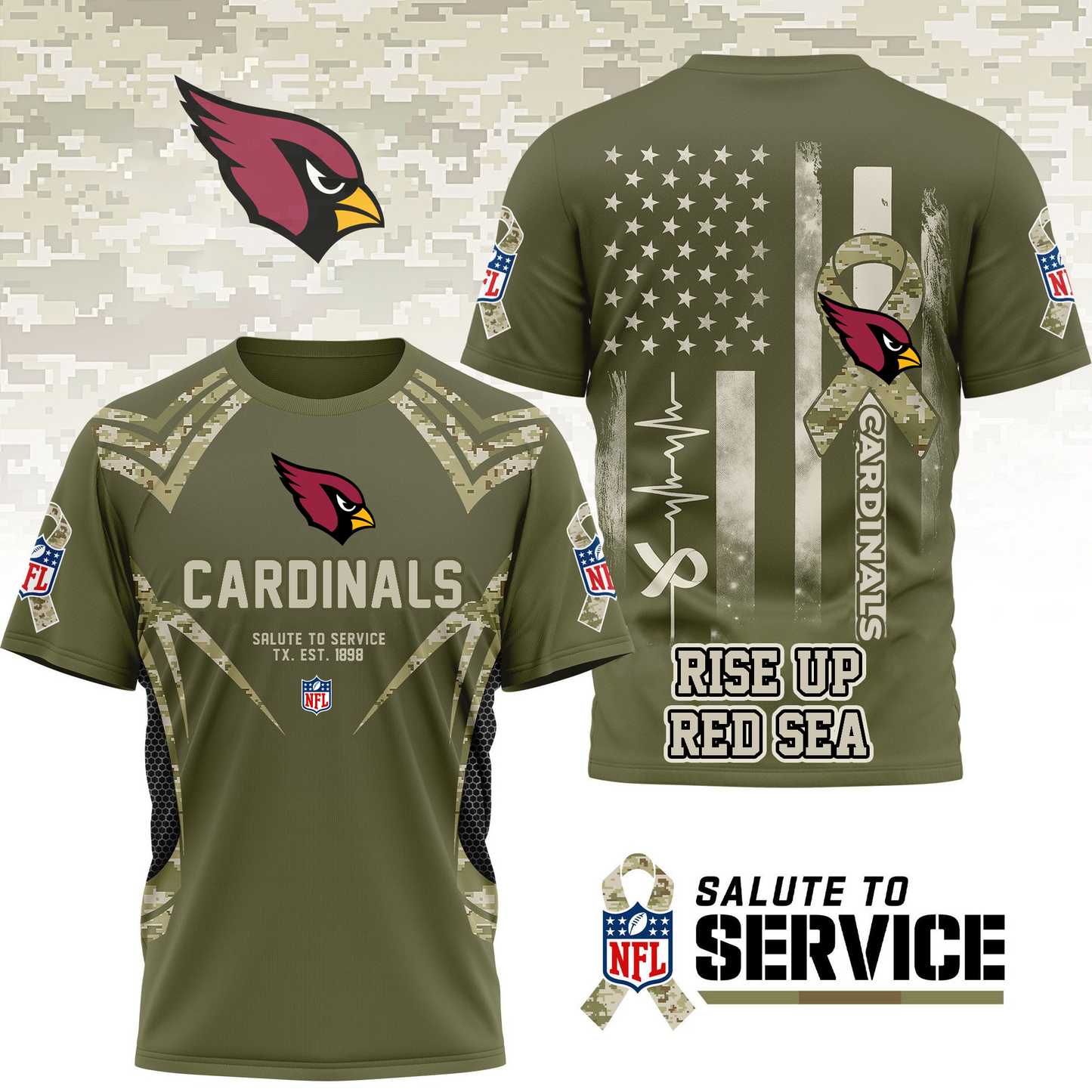 AC Premium NFL Salute to Service Camo 3D Shirt DDT CTND