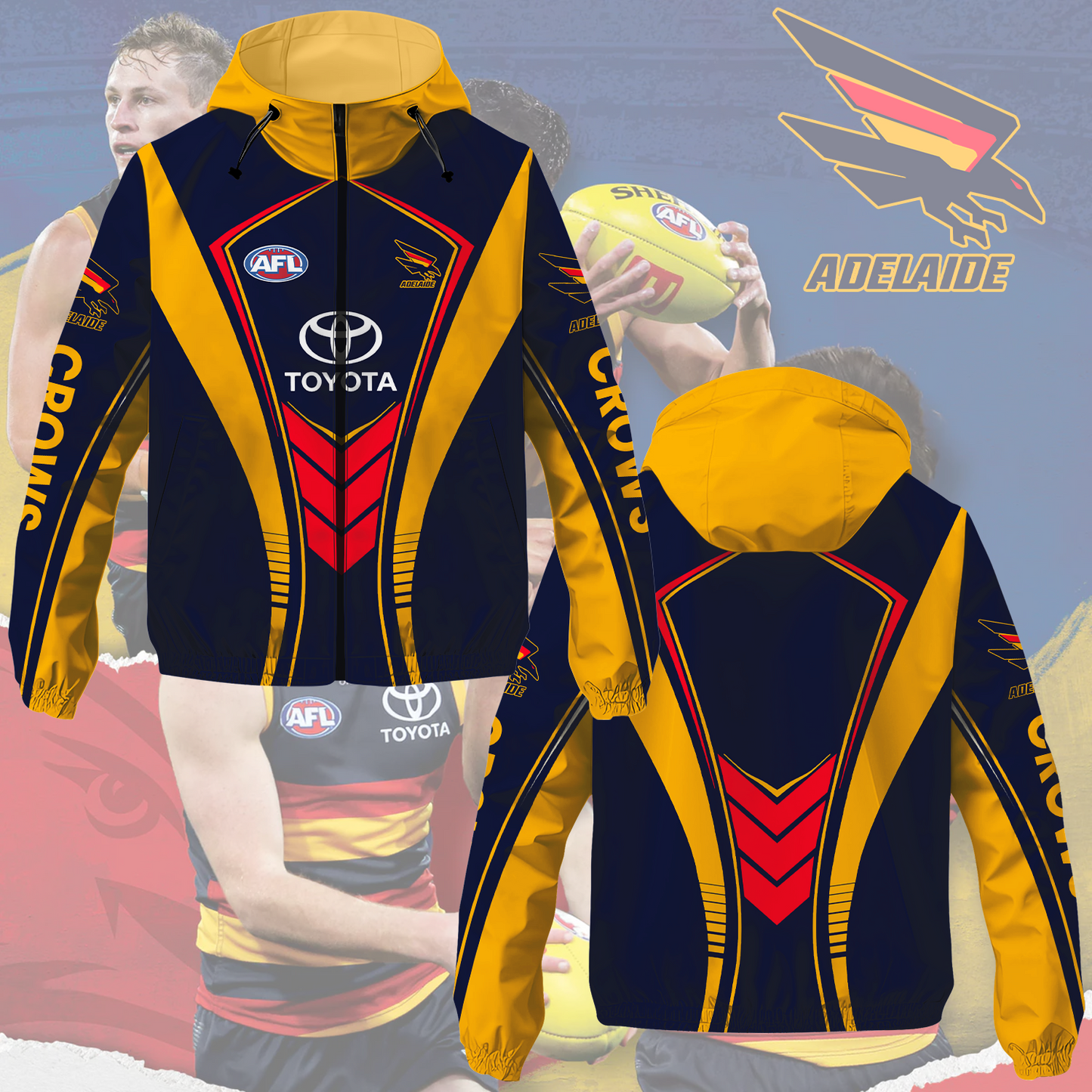 Adelaide Crows 3 AFL 2025 Windbreaker Jacket TM NTA V2