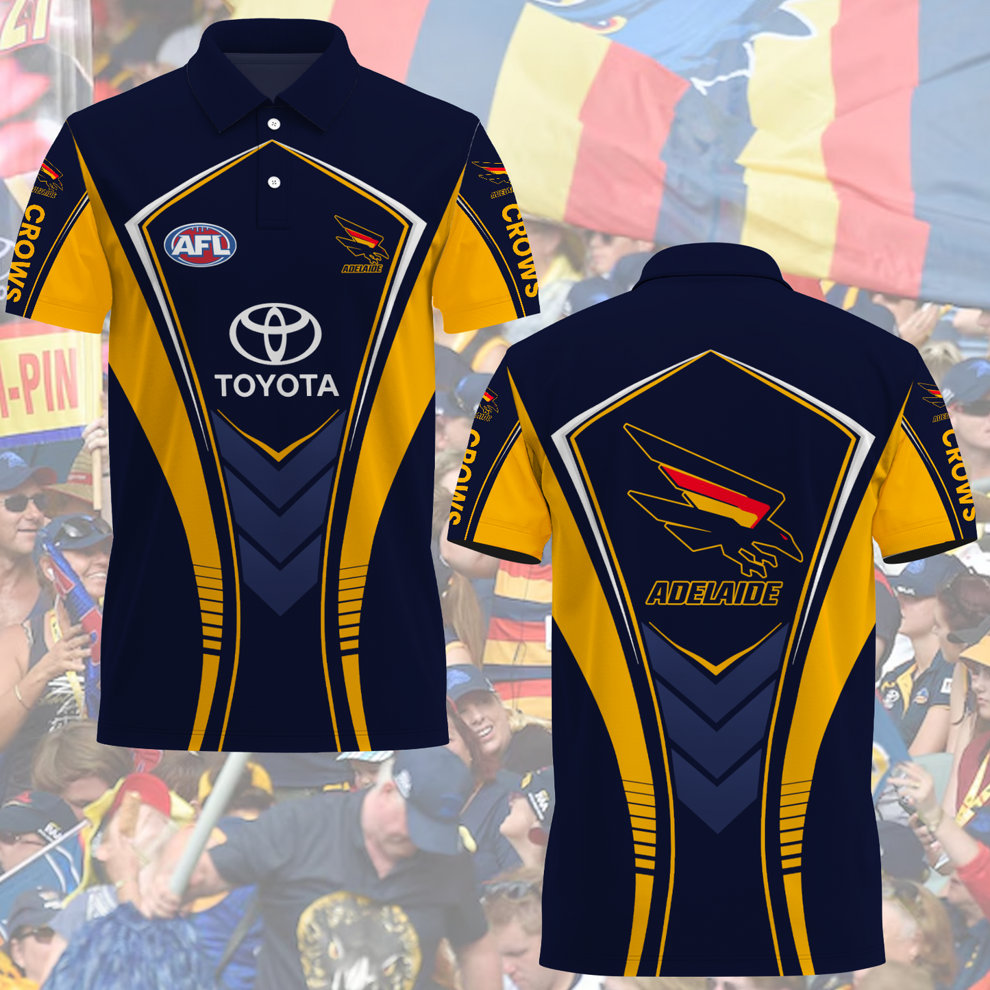 Adelaide Crows 7 AFL 2025 Polo Shirt TM NTA V1