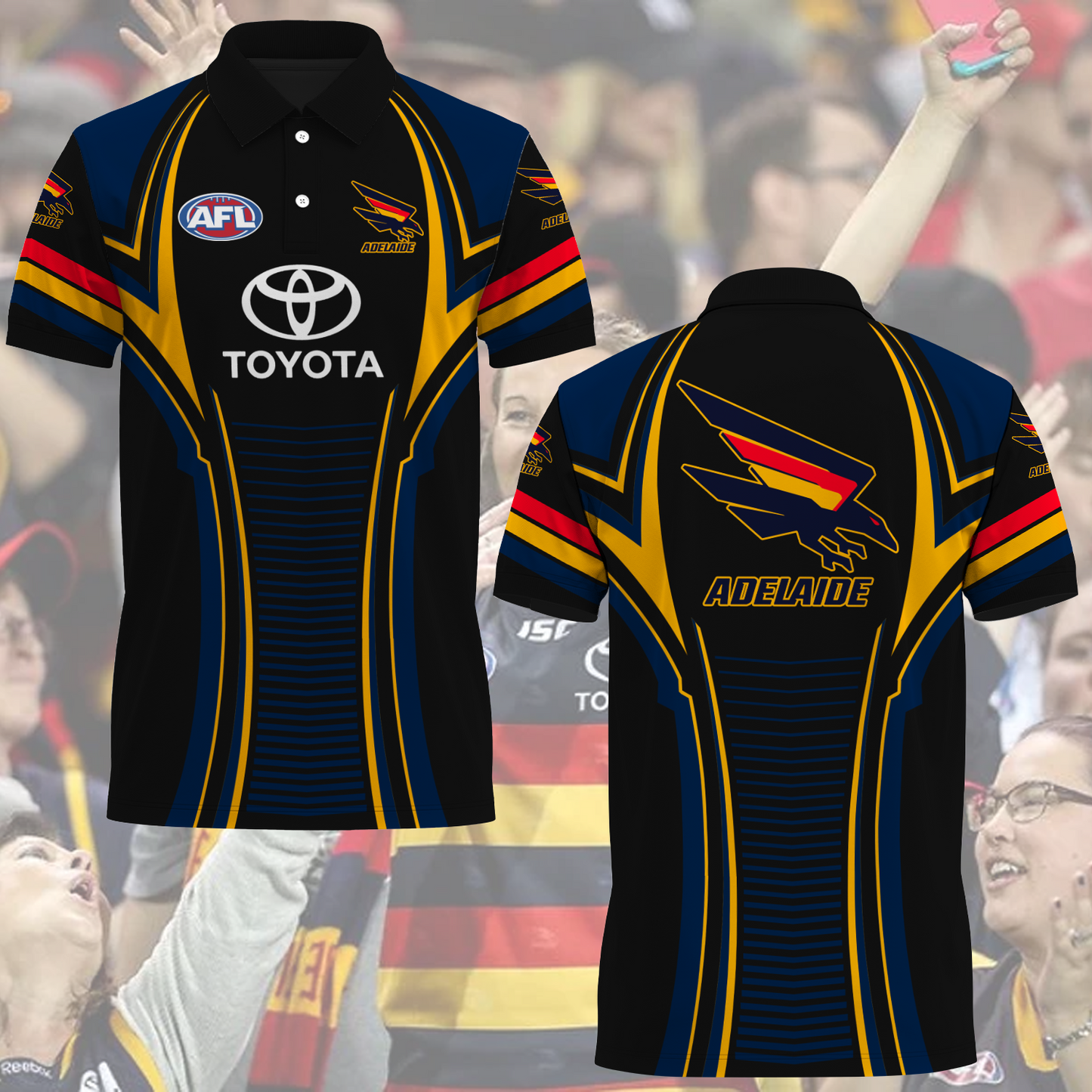 Adelaide Crows AFL 2025 We Fly As One Polo Shirt TM NTA V1